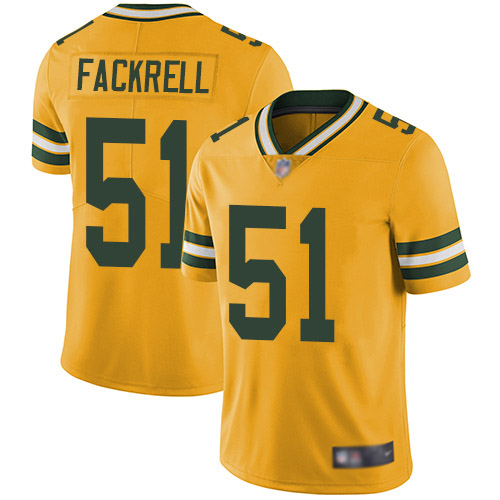 Green Bay Packers Limited Gold Men #51 Fackrell Kyler Jersey Nike NFL Rush Vapor Untouchable->green bay packers->NFL Jersey